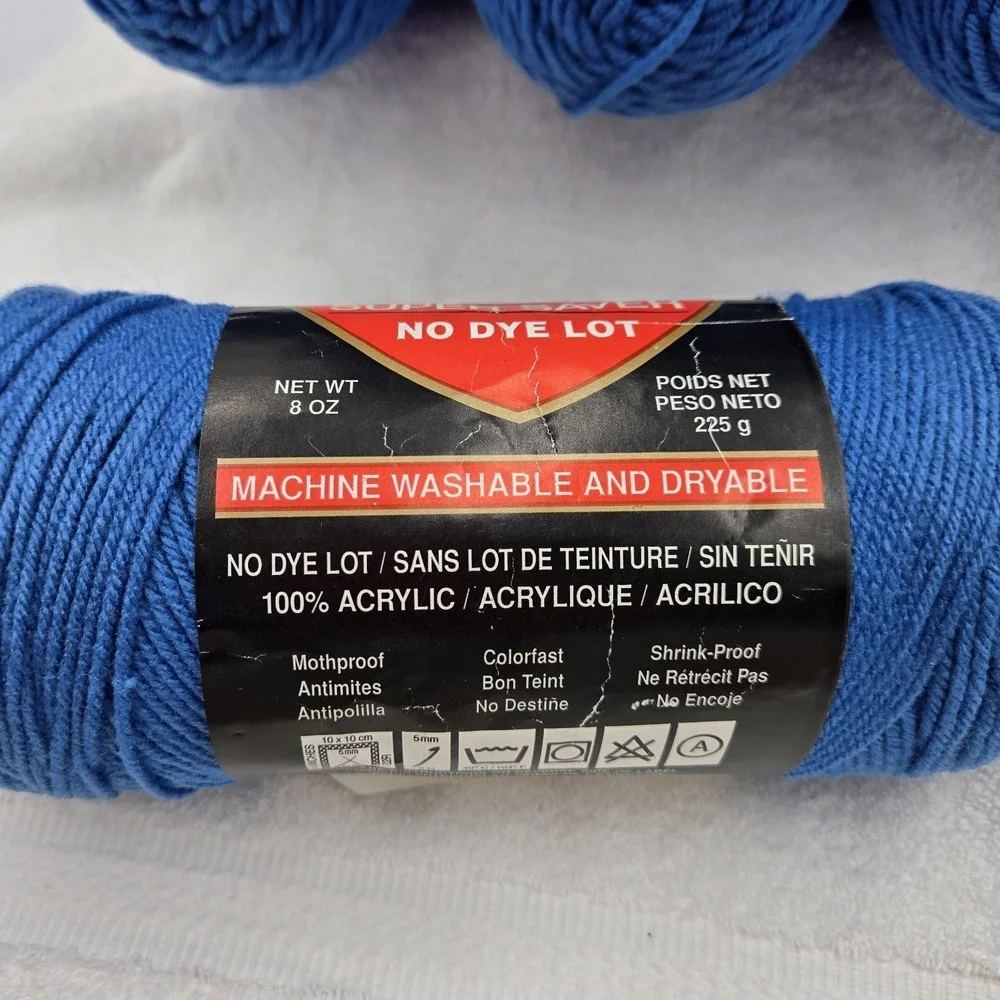 Red Heart Super Saver yarn 8oz 364yds Skipper Blue #0384 100% acrylic No Dye